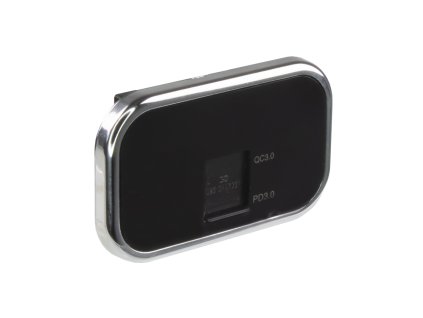 USB QC3.0 + USB-C PD zásuvka 12/24V, chromový rámeček