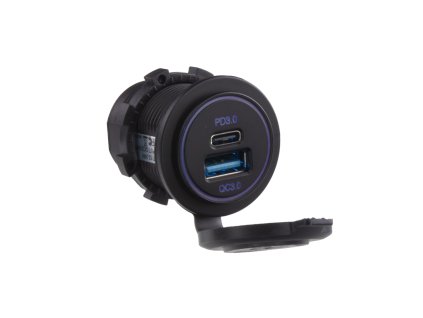 USB QC3.0 + USB-C PD3.0 zásuvka 12/24V