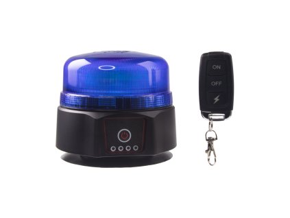 AKU LED maják, 36xLED modrý, dálkové ovládání, magnet, ECE R65