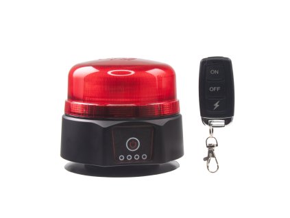 AKU LED maják, 36xLED červený, dálkové ovládání, magnet, ECE R65