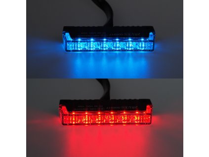 PROFI SLIM výstražné LED světlo vnější, do mřížky, červeno-modré, 12-24V, ECE R10