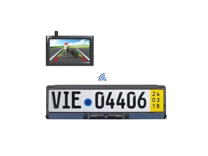 SET bezdrátový digitální kamerový systém s kamerou v SPZ se solárním napájením a monitorem 4,3"