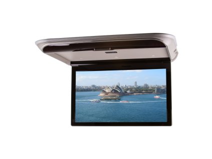 Stropní LCD monitor 17,3" s OS. Android USB/HDMI/IR/FM, dálkové ovládání se snímačem pohybu, šedá