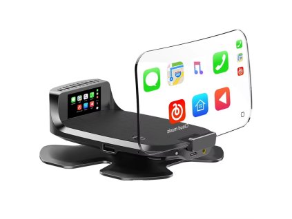 HEAD UP DISPLEJ se zobrazením CarPlay + Android Auto, reflexní deska