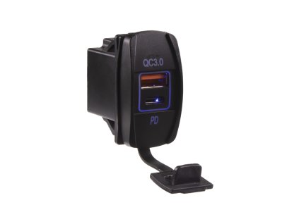 USB nabíječka QC3.0 + USB-C, "Rocker" 12/24V, 48W