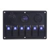 Panel s 6x spínači Rocker, voltmetr, CL + USB zásuvka, 12/24V