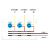 Panel s 3x spínači + 3x pojistky, 12/24V