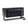 Panel s 4x spínači Rocker, voltmetr +  USB/USB-C zásuvka, 12/24V