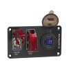 Panel s 2x spínači + 2xUSB, 1xUSB-C + voltmetr 12V