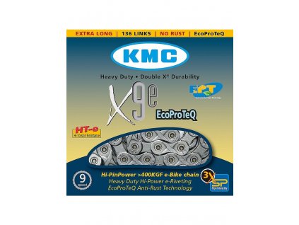 Řetěz pro elektrokola KMC X9e EPT 9 speed (136 článků) Stříbrná