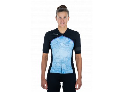 Cyklistický dres  BLACKLINE WS Jersey S/S blue pattern