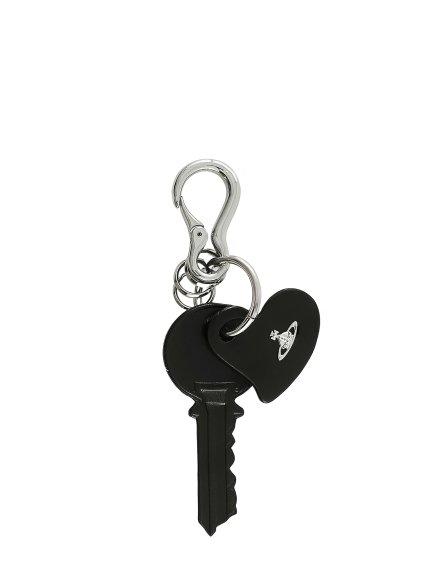 Kľúčenka - KEY AND HEART KEYRING čierna