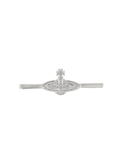 Spona na kravatu - MINI BAS RELIEF TIE CLIP strieborná