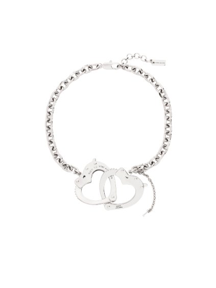 Náhrdelník - HEART HANDCUFF NECKLACE strieborný