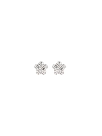Náušnice - DAISY PAVE STUD EARRINGS strieborné