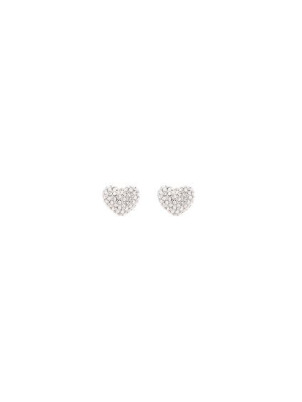 Náušnice - HEART PAVE STUD EARRINGS