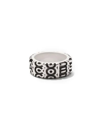Prsteň - MONOGRAM ENGRAVED RING strieborný