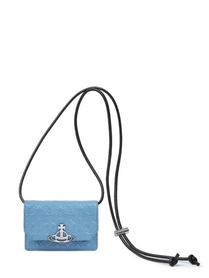 Peňaženka  - EMBOSSED CARD HOLDER STRAP modrá