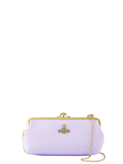 Peňaženka - DOUBLE FRAME PURSE WITH CHAIN fialová