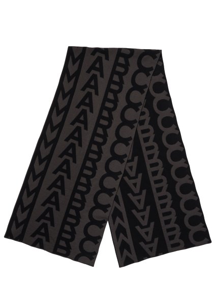Šál - MONOGRAM KNIT SCARF čierny