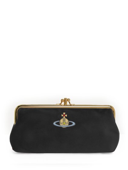 Peňaženka - DOUBLE FRAME CHAIN PURSE čierna