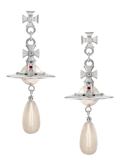 Náušnice - PEARL DROP EARRINGS strieborné