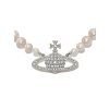 Necklace - ONE ROW PEARL BAS RELIEF CHOKER