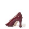 Leather closed-toe pumps - burgundy