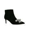 Kozačky - BELGRAVIA BOW ANKLE BOOT BLACK VELVET