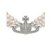 Náhrdelník - THREE ROW PEARL BAS RELIEF CHOKER strieborný