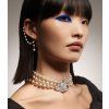 Náhrdelník - THREE ROW PEARL BAS RELIEF CHOKER strieborný
