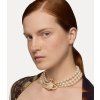 Náhrdelník - THREE ROW PEARL BAS RELIEF CHOKER
