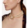 Náhrdelník - THREE ROW PEARL BAS RELIEF CHOKER