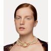 Náhrdelník - THREE ROW PEARL BAS RELIEF CHOKER