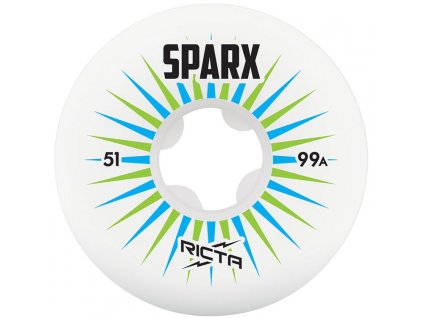 ricta sparx 99a skateboard wheels white 51mm pack of 4