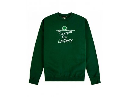 thrasher gonz sad logo crew sweatshirt forest green crthrgonsa
