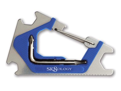sk8ology carabiner skate tool 2 0 silver blue