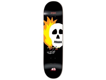 ENJOI - Doska Skulls And Flames Hyb Black 8.5 (Grip Souljah ZDARMA)