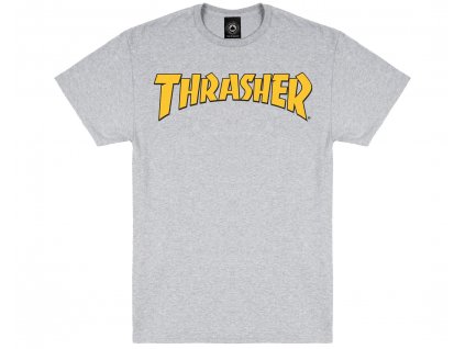 thrasher cover logo tee ash grey