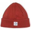 polar double fold beanie brick red cat
