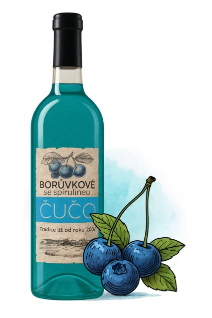 Borůvkové se spirulinou víno  12 %, 0.75 l