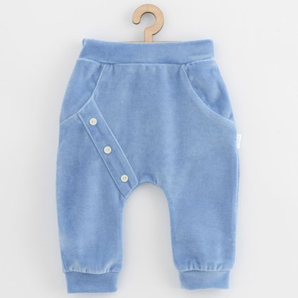 Kojenecké semiškové tepláčky New Baby Suede clothes modrá 92 (18-24m)