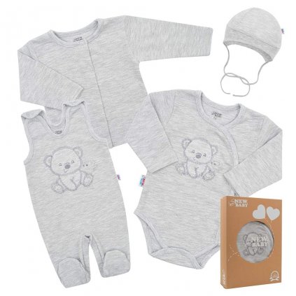 Kojenecká soupravička do porodnice New Baby Sweet Bear šedá 50