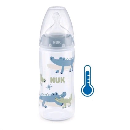 Kojenecká láhev NUK FC+Temperature Control 300 ml BOX-Flow Control savička blue