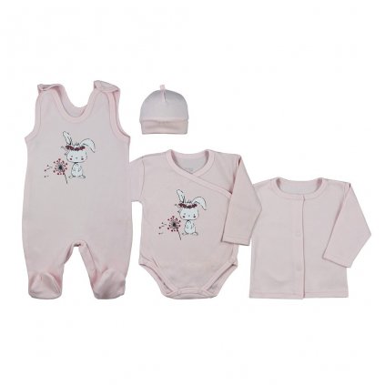 4-dílná kojenecká souprava Koala Rabbit pink 62 (3-6m)