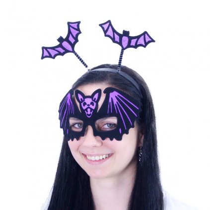 Čelenka netopýr s maskou halloween