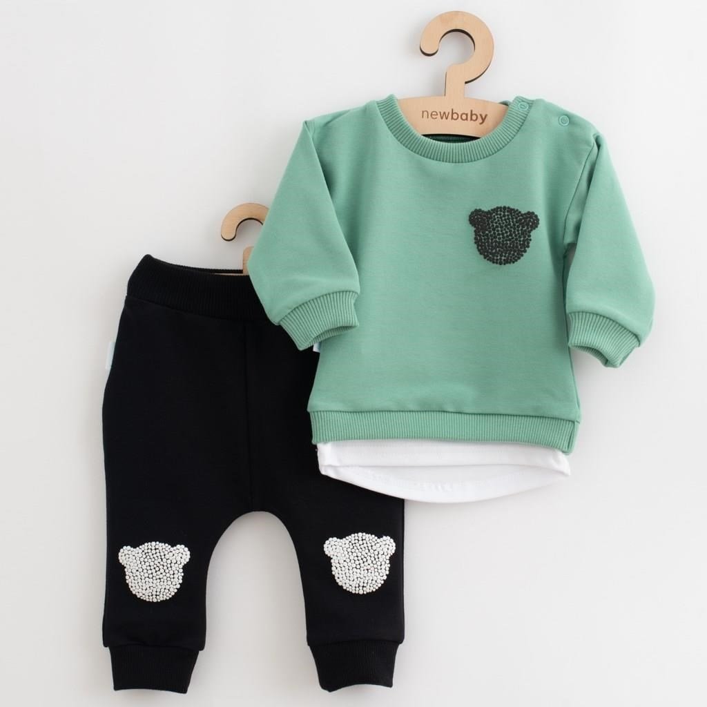 Dojčenská súprava tričko a tepláčky New Baby Brave Bear ABS zelená 80 (9-12m)