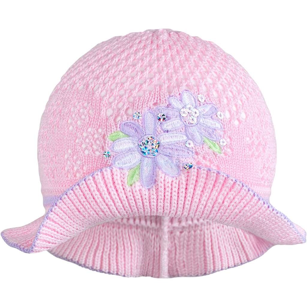 Pletený klobúčik New Baby ružovo-fialový 104 (3-4r)