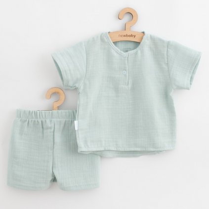 Dojčenská mušelínová súpravička New Baby Soft dress mätová 86 (12-18m)