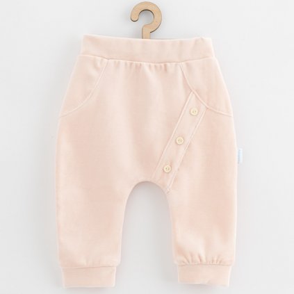 Dojčenské semiškové tepláky New Baby Suede clothes svetlo ružová 62 (3-6m)